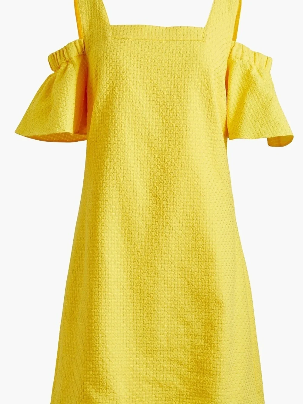J. Crew Bright Yellow Cold-Shoulder Textured Sundress
